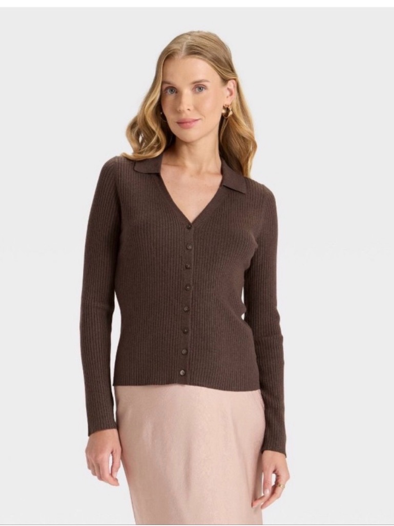 Long Sleeve Button-Down Knit Top - A New Day